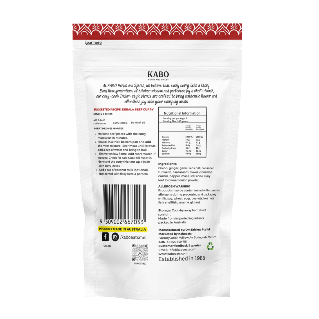 Curry Masala- Simmer sauce dry blend